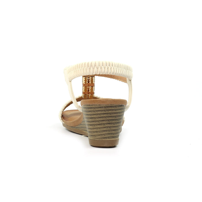 Florence White Wedge Sandal