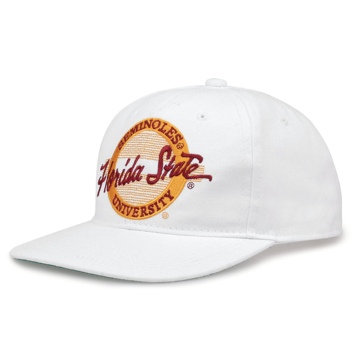 Florida State Seminoles Retro Circle Snapback - White, alternate view 1