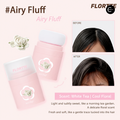 FLORTTE Airy Fluff pink fragrance bottles with before-and-after hairline photos