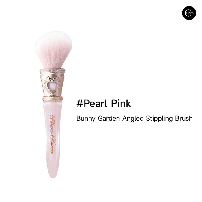 Flower Knows Angled Stippling Brush in Pearl Pink, shown upright