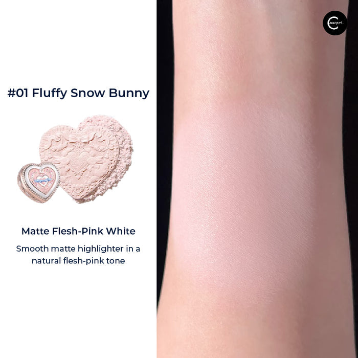 Flower Knows Bunny Garden Freeze-Dried Embossed Blush in #01 Fluffy Snow Bunny, matte flesh-pink swatch