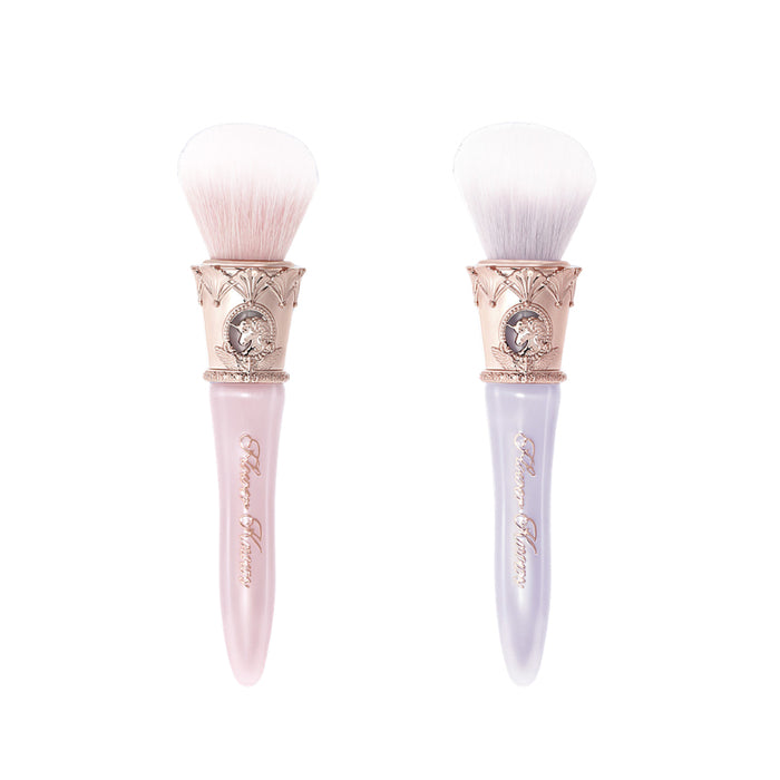 Flower Knows Knight Unicorn Series sloped stippling brushes in pink and purple, shown upright