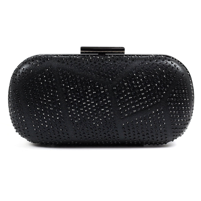 Francie Black Gemstone Clutch Bag