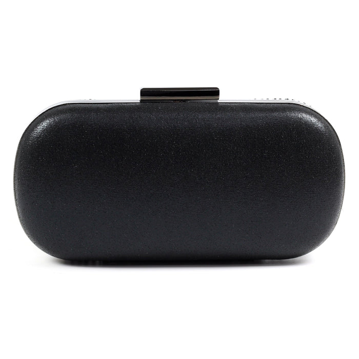 Francie Black Gemstone Clutch Bag