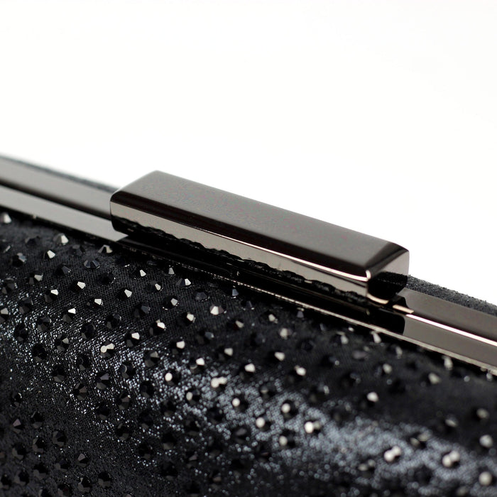 Francie Black Gemstone Clutch Bag