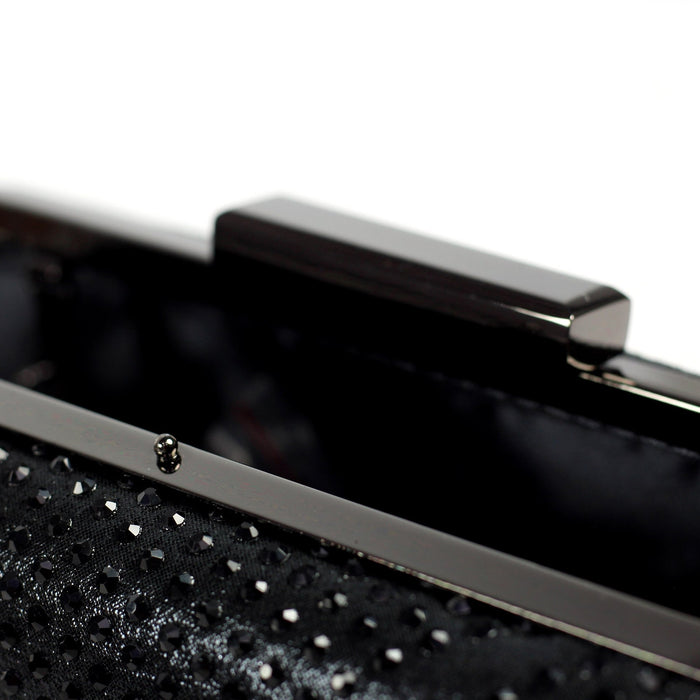 Francie Black Gemstone Clutch Bag