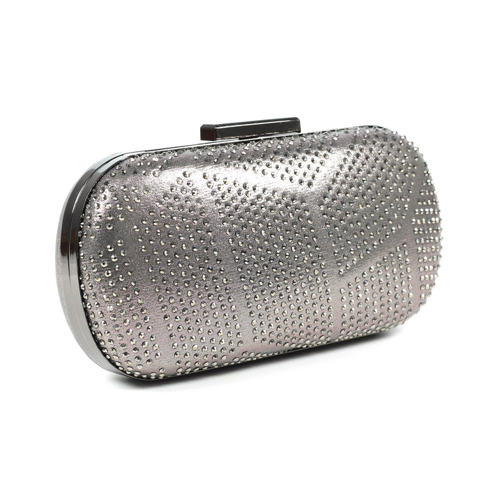 Francie Pewter Gemstone Clutch Bag
