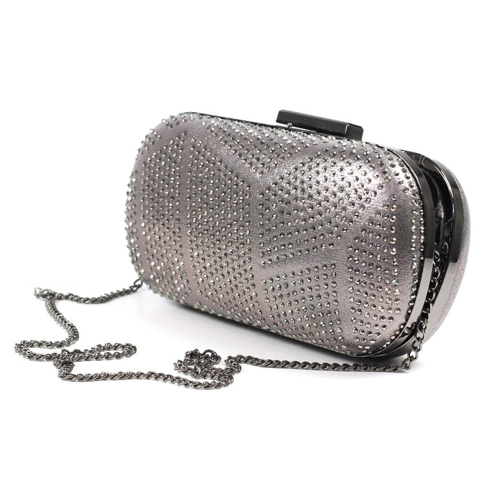 Francie Pewter Gemstone Clutch Bag
