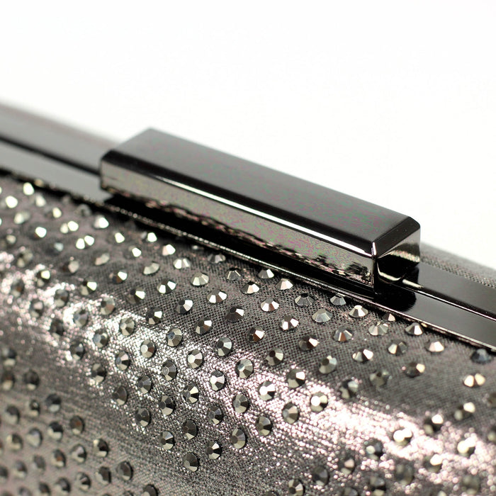 Francie Pewter Gemstone Clutch Bag