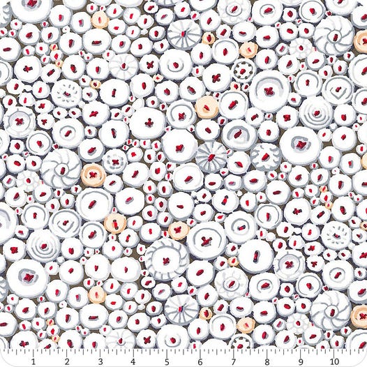FreeSpirit Fabrics: Kaffe Fasset - February 2021 - Button Mosaic White