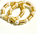 Freshwater Baroque Pearl & Brushed Gold Vermeil Bracelet