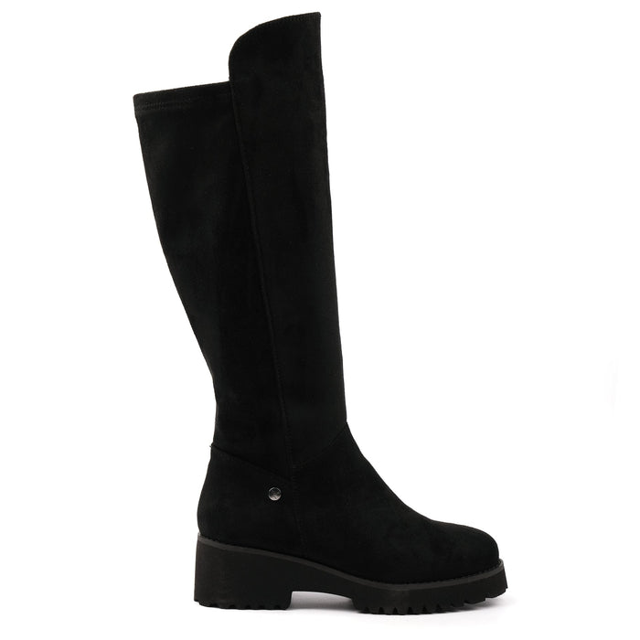 Gayle Black Long Stretch Upper Boot