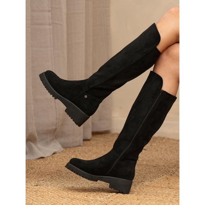 Gayle Black Long Stretch Upper Boot