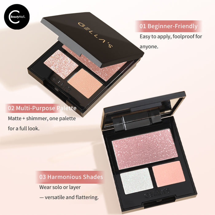 Gellas Ethereal Glow Crystal Eyeshadow Palette style #Y02