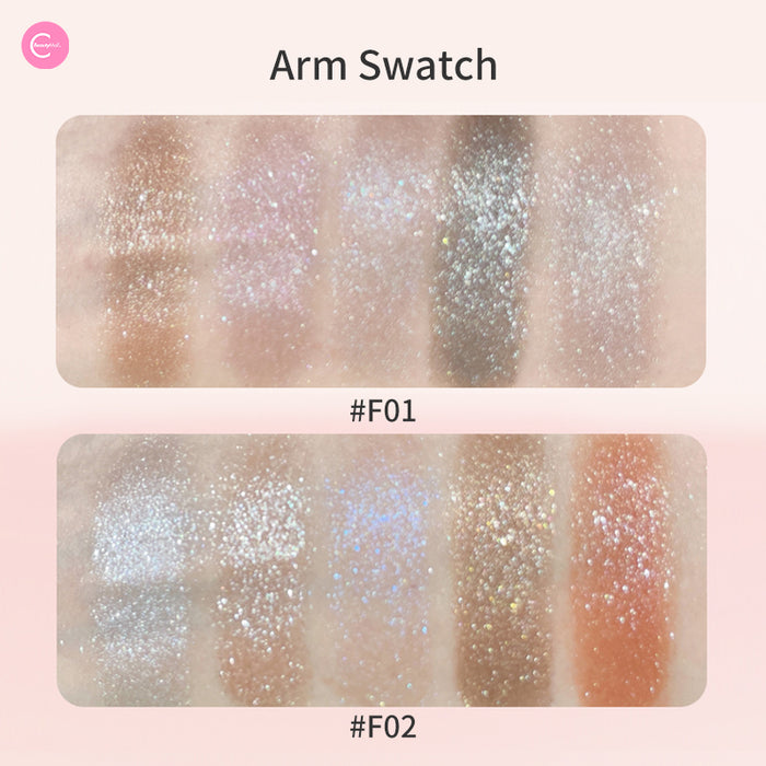 GELLA'S Shimmering 5-Color Eyeshadow Palette style #F01