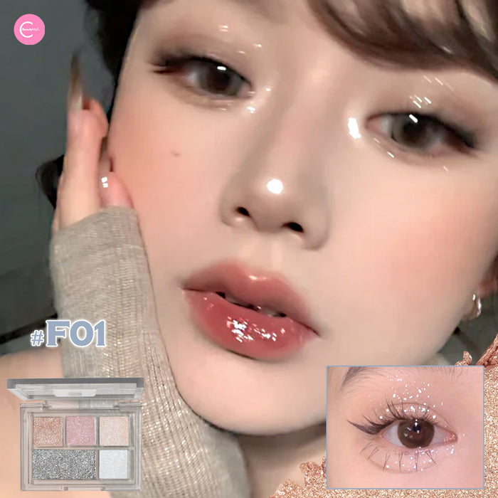 GELLA'S Shimmering 5-Color Eyeshadow Palette style #F01