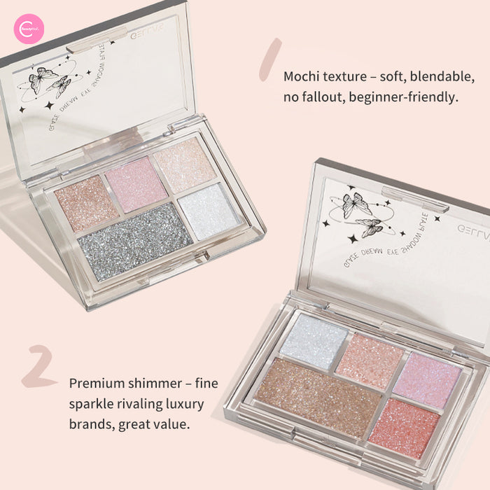 GELLA'S Shimmering 5-Color Eyeshadow Palette style #F01