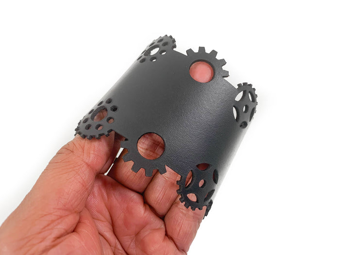 Genuine Leather Leaser cut Steampunk Gear Bracelet
