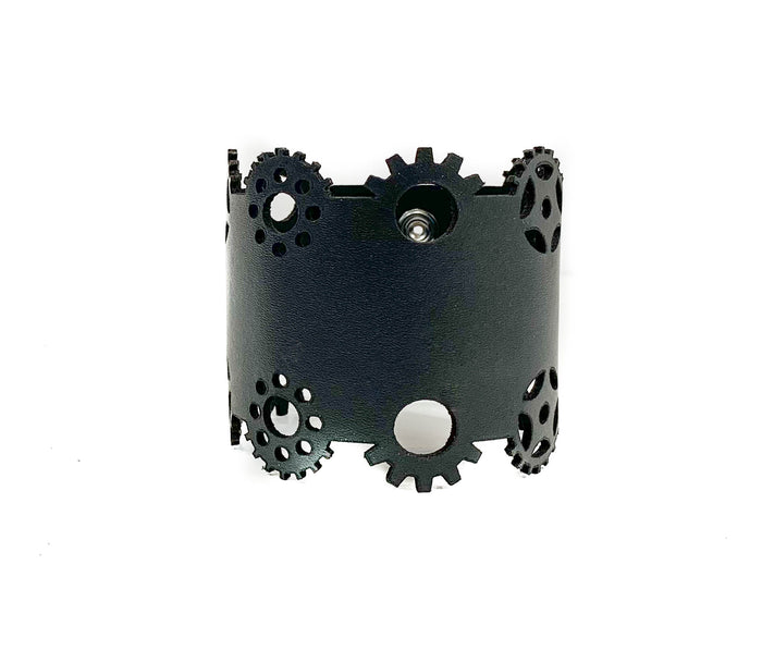 Genuine Leather Leaser cut Steampunk Gear Bracelet