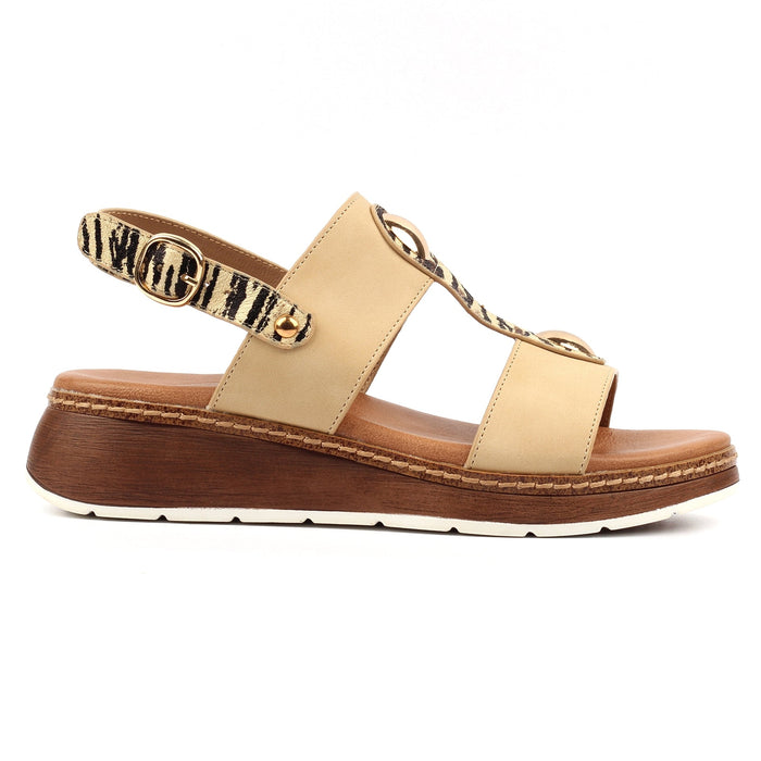 Georgia Beige Wedge Sandal