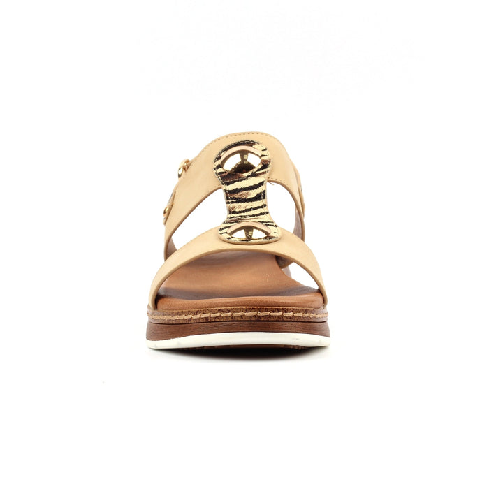 Georgia Beige Wedge Sandal