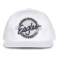 Georgia Southern Retro Circle snapback hat in white, front view