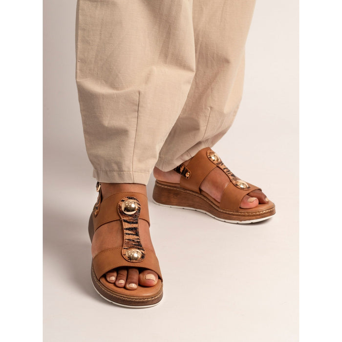 Georgia Tan Wedge Sandal