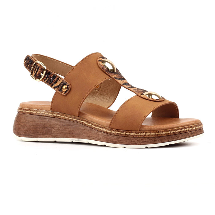 Georgia Tan Wedge Sandal