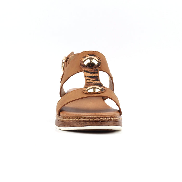 Georgia Tan Wedge Sandal