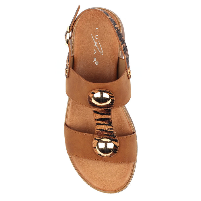 Georgia Tan Wedge Sandal
