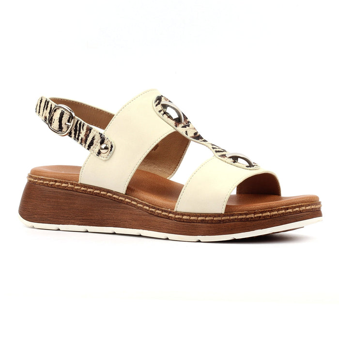 Georgia White Wedge Sandal