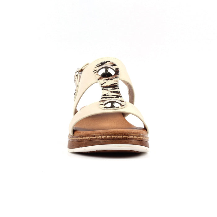 Georgia White Wedge Sandal