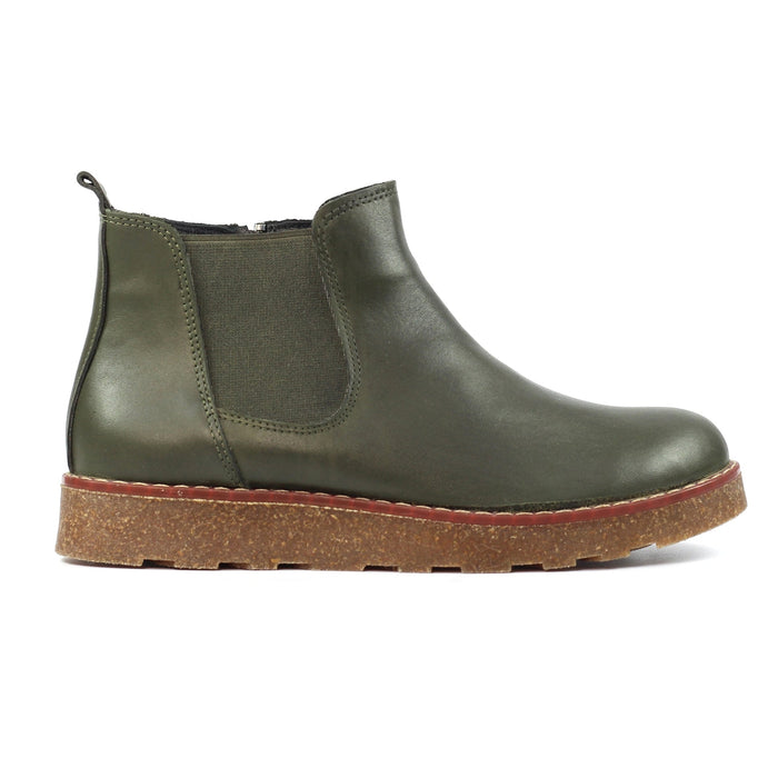 Georgie Olive Leather Boot
