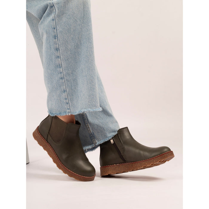 Georgie Olive Leather Boot