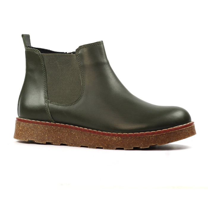 Georgie Olive Leather Boot