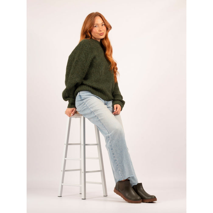 Georgie Olive Leather Boot