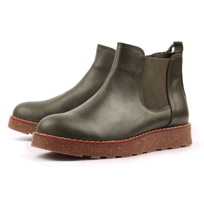 Georgie Olive Leather Boot