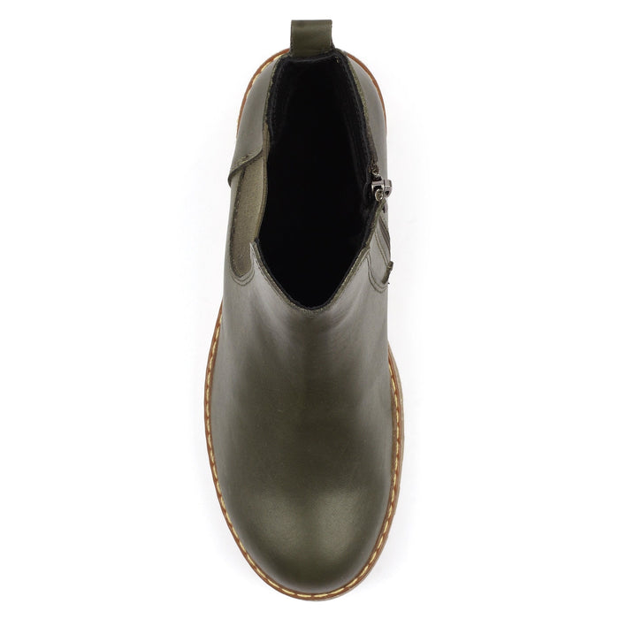 Georgie Olive Leather Boot