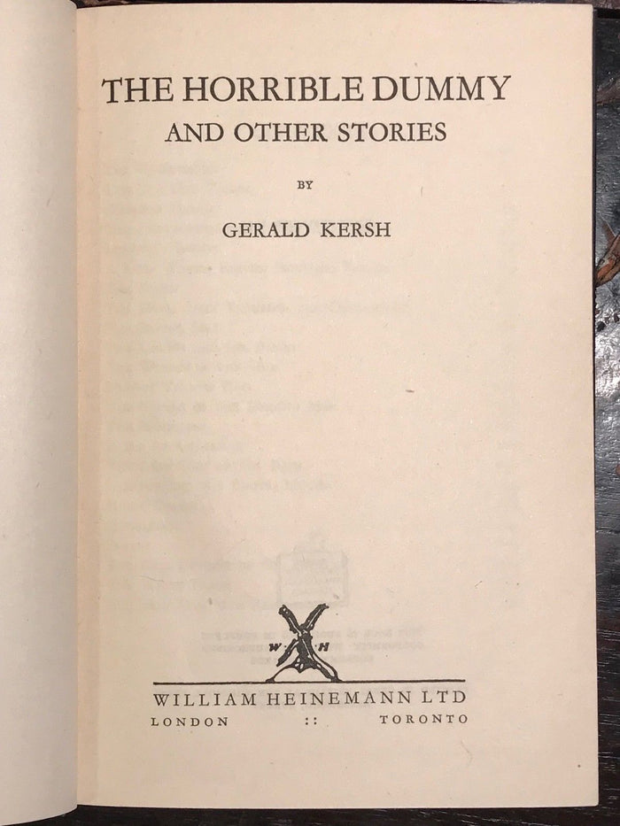 GERALD KERSH - THE HORRIBLE DUMMY & OTHER STORIES, 1st/1st 1944, HC/DJ - Horror