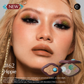 GIRLCULT eyeshadow palette in shade #62 with a model wearing glittery green eye makeup