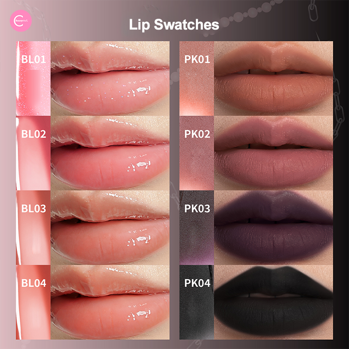 Girls Chat “Whisper of Rebellion” Lip Mud & Gloss Set style #Set 1