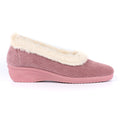 Glynis Heather Fur Trim Wedge Slipper