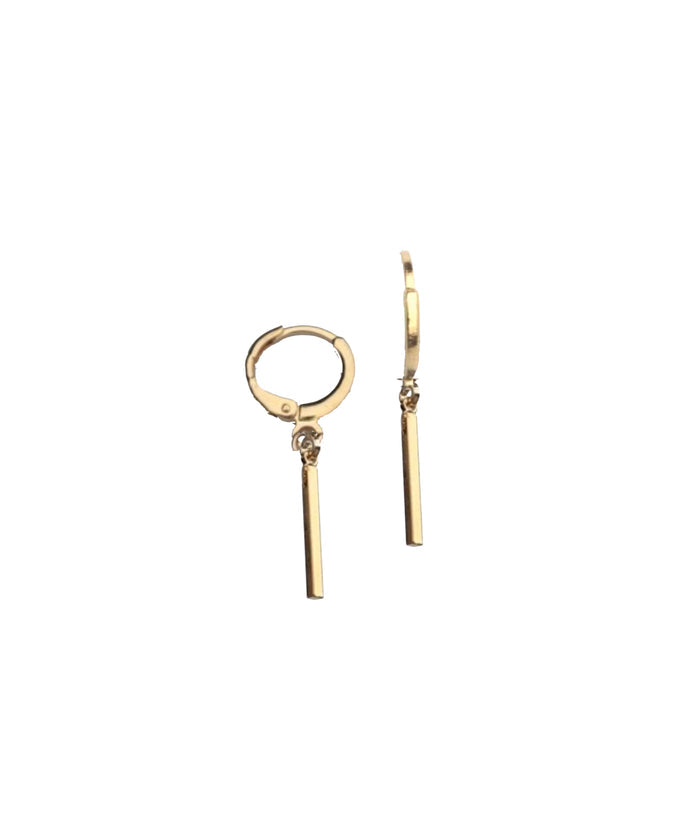 Gold Bar Huggie Earrings