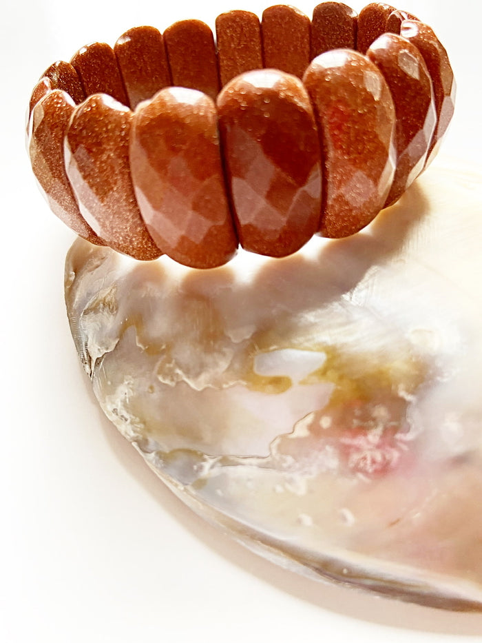 Golden Sandstone Gemstone Bangle Bracelet