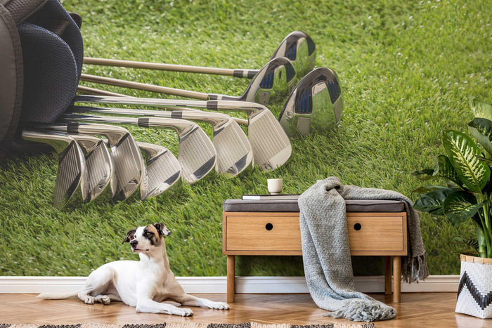 Golf Bag on the Green Wall Mural-Wall Mural-Eazywallz