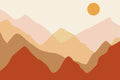 Grand Abstract Mountain Sunrise Wall Mural-Wall Mural-Eazywallz