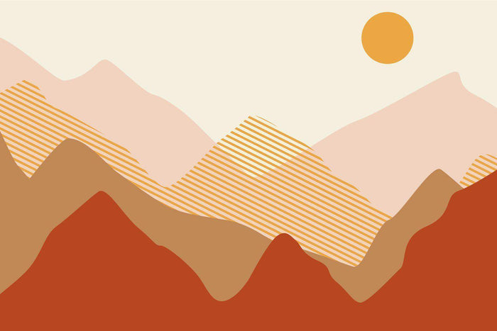 Grand Abstract Mountain Sunrise Wall Mural-Wall Mural-Eazywallz