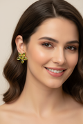 Green Peridot Stud Earrings