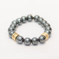 Gunmetal Hematite Bracelet | Gold Rings