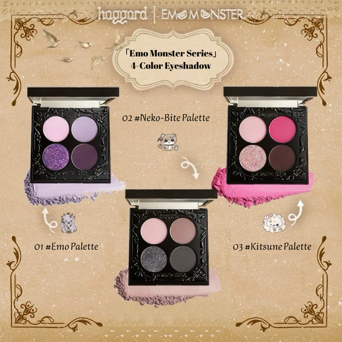 Haggard Emo Monster 4-Color Eyeshadow Palette style #01